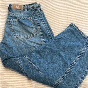 Free People We The Free Lucky You Mid-Rise Barrel Jeans, Ultra Light Beam, 27